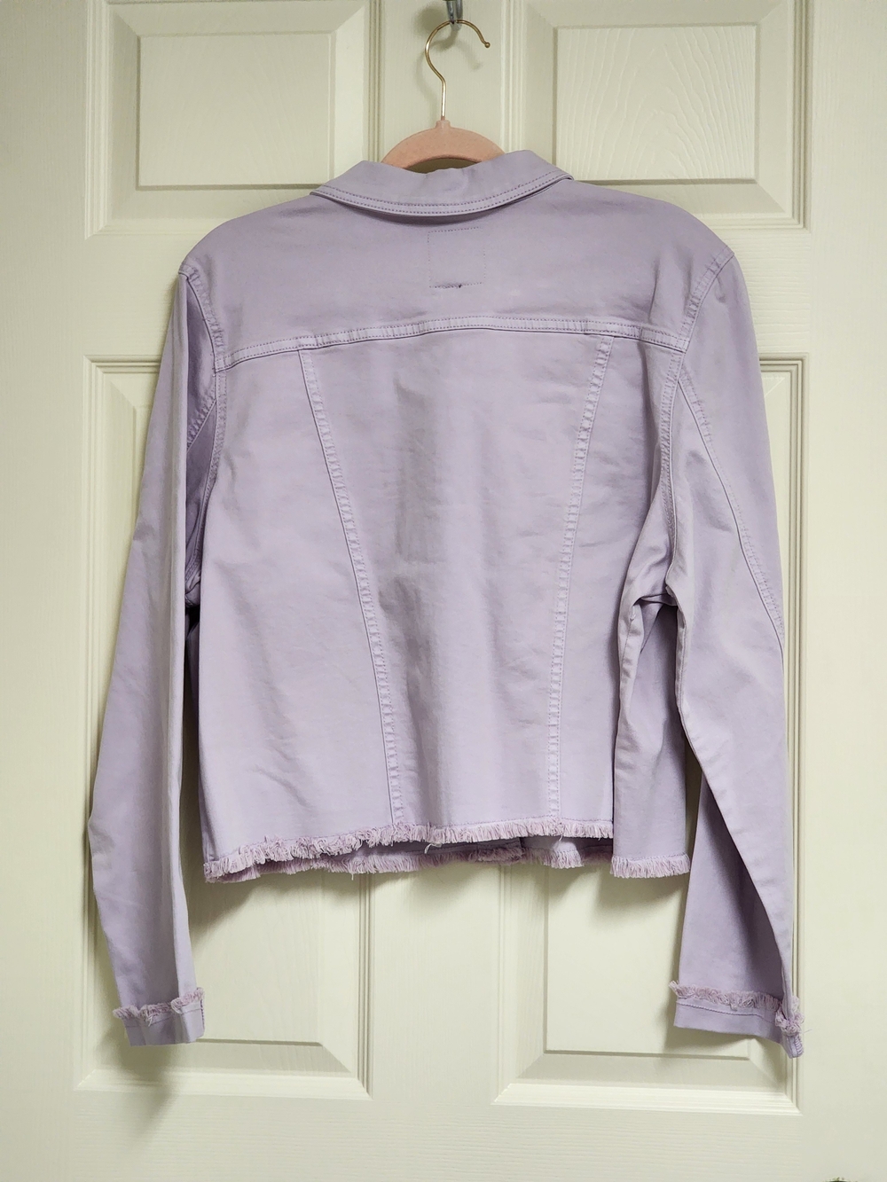 FDJ Lavender Denim Jacket with Frayed Hem - Picture 5 of 7